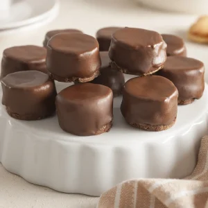 Alfajores de manjar con cobertura de chocolate
